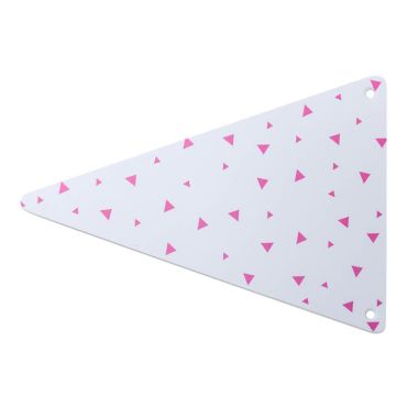 5 Fanions en carton à triangles fuchsia