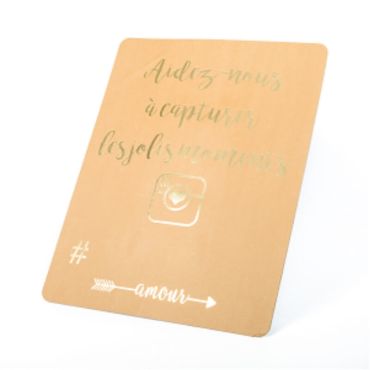 Panneau Instagram - Kraft et Or