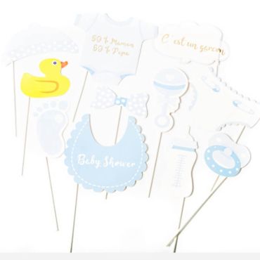 Kit Photobooth Baby Shower Garçon / 11 pièces