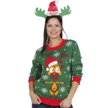 Pull de Noel Adulte Renne au Nez Rouge Taille au Choix Taille au Choix