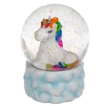 Boule à Neige Licorne avec Paillettes irisées