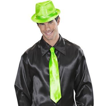 Cravate Satin Néon Vert