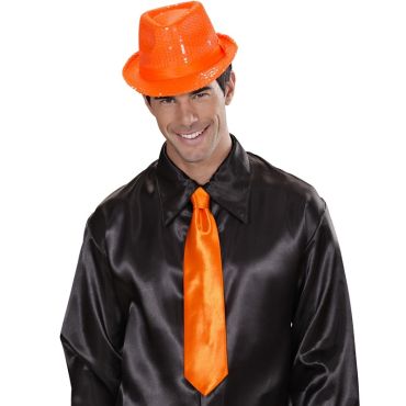 Cravate Satin Néon Orange