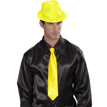 Cravate Satin Néon Jaune