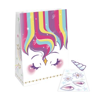 Sacs cadeaux en papier thème licorne – Lot de 8 | jourdefete.com