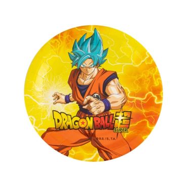 Assiettes Dragon Ball Super avec Goku Super Saiyan Blue – lot de 8 pour fête enfant | jourdefete.com