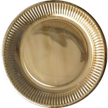 Assiettes en carton dorées de 23 cm pour repas et buffets élégants | jourdefete.com
