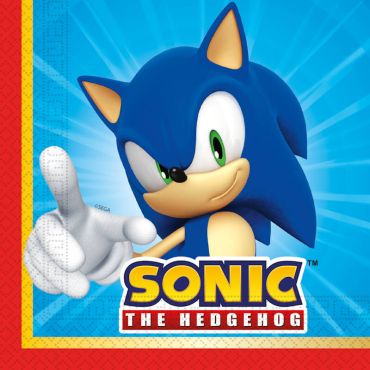 Ce lot de 20 serviettes en papier aux couleurs de Sonic va embellir l'anniversaire de votre enfant | jourdefete.com