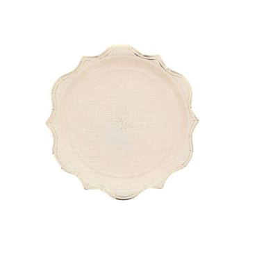 Petites assiettes carton feuillage effet lin et or communion | jourdefete.com Petites assiettes carton feuillage effet lin et or communion | jourdefete.com