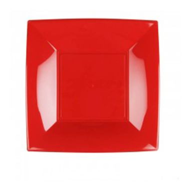 8 Assiettes Carrées - Rouge 8 Assiettes Carrées - Rouge