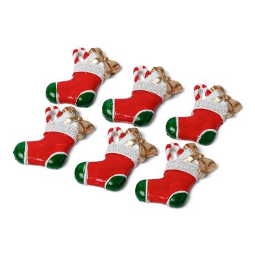 6 Chaussons de Noël Adhésifs 