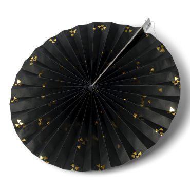 Rosace en papier avec motifs triangles - Noire et Or
