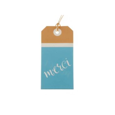 12 Etiquettes "Merci" - Bleu