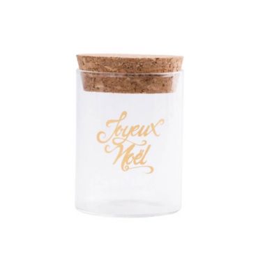 Flacon en Verre avec Bouchon en Liège - Joyeux Noël - Or Flacon en Verre avec Bouchon en Liège - Joyeux Noël - Or