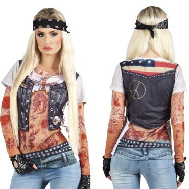 Tee-Shirt "Bikeuse Tatouée" pour Femme - Taille M