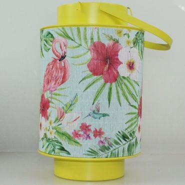 Lanterne en Fer et Bambou - Jaune