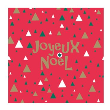 Sachet de 50 Serviettes en Papier - Noël - Joyeux Noël - Triangles
