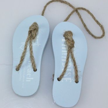 Paire de Tongs à suspendre en bois - Bleu Ciel