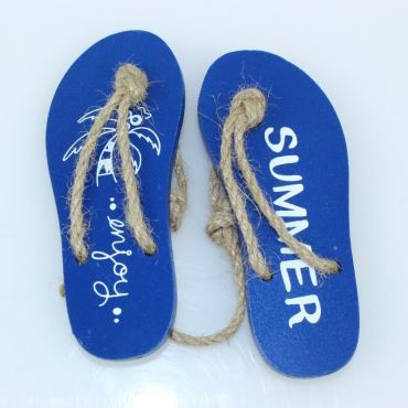 Paire de Tongs à suspendre en bois - Bleu Marine
