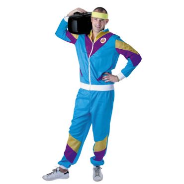 Déguisement Jogging Années 80 Bleu Homme - Taille Unique