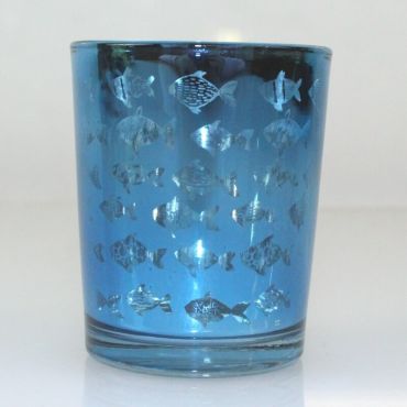 Photophore avec Poissons - Bleu