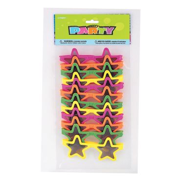 Pack de 12 paires de lunettes multicolores - Etoiles