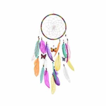 Attrape Rêve Plumes Multicolores - Grand Modèle