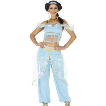 Déguisement Princesse du Désert pour femme bleu ciel inspiré de Jasmine | jourdefete.com