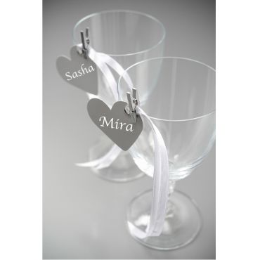 24 Mini Pinces en Bois - Argent