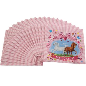 20 Serviettes - Collection "Mon Cheval"