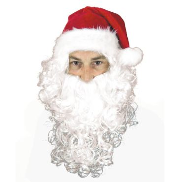 Perruque et Barbe Blanche Bouclée du Père Noël