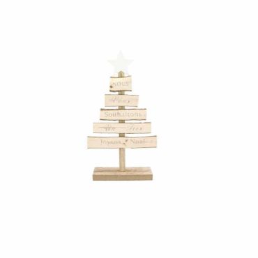  Décoration Sapin de Noël "Pancartes" en Bois 