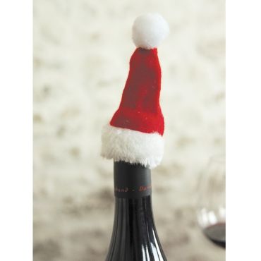 Sachet de 4 Bonnets de Noël de Bouteille Sachet de 4 Bonnets de Noël de Bouteille