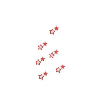 12 Etoiles Pailletées Rouges et Blanches