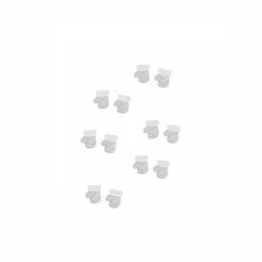 12 Moufles Pailletées Argent