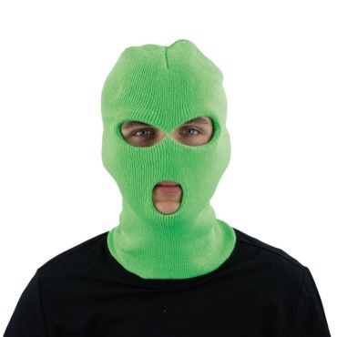 Cagoule fluo couleur vert pour déguisement et soirée lumineuse | jourdefete.com