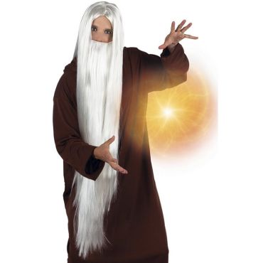 Perruque et Barbe Blanche de Druide