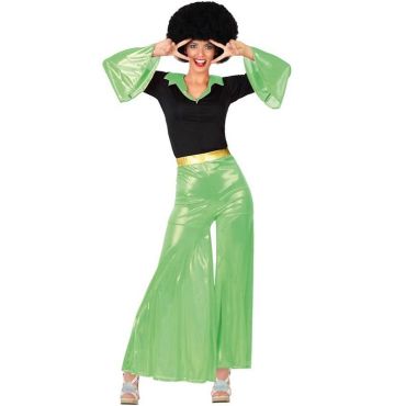 Déguisement de Femme Disco Vert et Noir - Taille au Choix