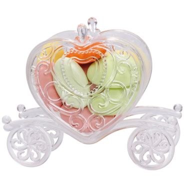 Carrosse en Forme de Cœur pour Dragées - Plexi Transparent