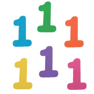 Confettis chiffres en feutrine multicolore pour anniversaire enfant, âges 1 à 10 | jourdefete.com