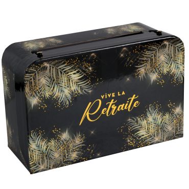 Tirelire vive la retraite avec feuillages dorés | jourdefete.com