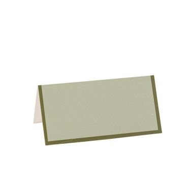 Marque-places bi-color vert sauge et vert de gris en papier 8x4 cm | jourdefete.com