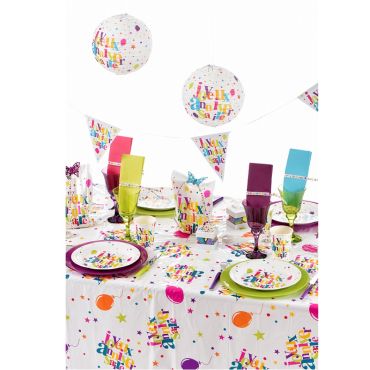 Nappe "Joyeux Anniversaire" - Multicolore