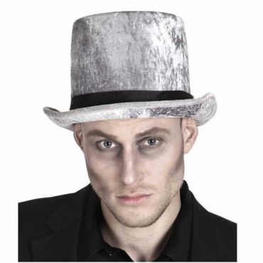 Chapeau en velours argenté