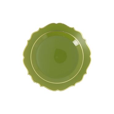 Petites assiettes raffinées réutilisables 19,5 cm avec liseré or | jourdefete.com