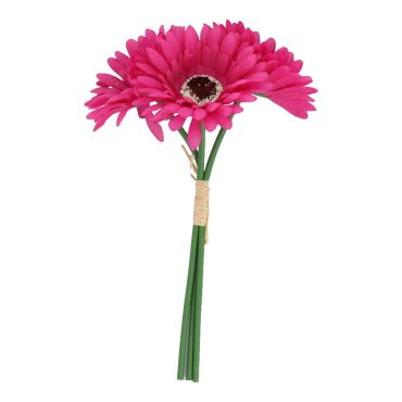 Bouquet de 3 fleurs artificielles germinis attachées par du raphia | jourdefete.com