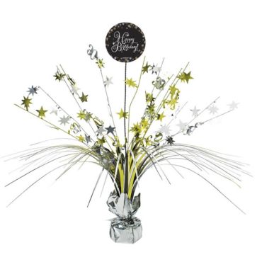 Centre de table « Joyeux Anniversaire »  - or