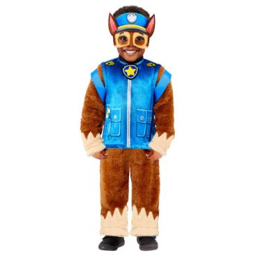 Déguisement enfant de chiot policier en peluche. C'est un déguisement de héros avec fourrure et gilet bleu Déguisement enfant de chiot policier en peluche. C'est un déguisement de héros avec fourrure et gilet bleu