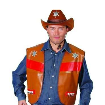 Gilet Cowboy Adulte - Marron