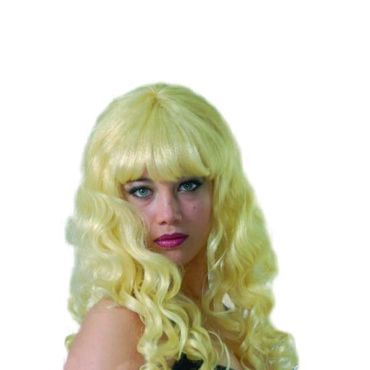 perruque boucles blonde